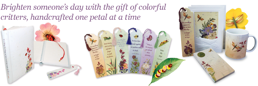Brighten someone’s day with the gift of colorful critters, handcrafted one petal at a time