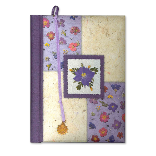 Purple Floral Collage Personal Journal Image